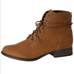 Breckelle’s Women’s Faux Leather Combat Boots